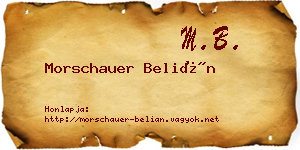 Morschauer Belián névjegykártya